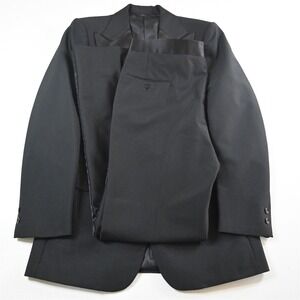 Bespoke 40L 36x34 Black‎ Peak Western Bell Bottom Mens Jacket Pants Tuxedo